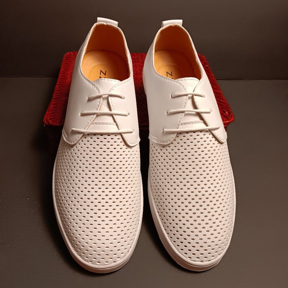 ZZHAP MEN'S CASUAL OXFORD BREATHABLE FASHION SHOE - 11M - 47 EUR- WHITE - Picture 2 of 4